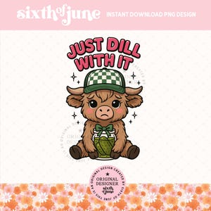 Vaca de las Tierras Altas PNG, descarga digital de un lindo juego de palabras con pepinillos, diseño de sublimación de vaca sarcástica y divertida, imágenes prediseñadas de animales de granja para camisetas