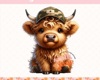 Cute Highland Cow Png, Highland Cow Design, Cow Sublimation, Western Png, Watercolor Cow PNG, Highland Cow Art, Western Sublimation, POD,DTF