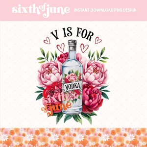 V sta per Vodka, anti-San Valentino, PNG di tendenza per San Valentino, design divertente per San Valentino bevuto, PNG divertente per San Valentino, PNG di tendenza popolare