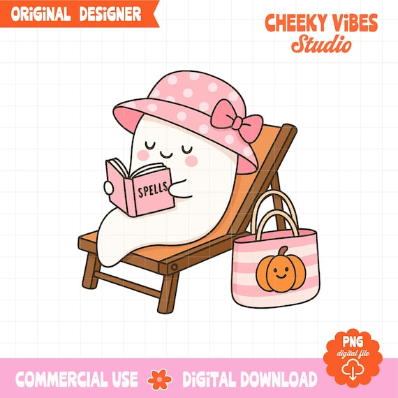 Beach Ghost PNG, Summer Halloween Ghost, Cute Spooky Coquette Design, Ghost Vacation PNG, Pink Aesthetic Ghost