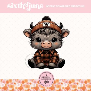 Cute Highland Cow Png, Trendy Highland Cow Design, Cow Clipart, Western Png, Cow Bundle Png, Highland Cow Art, Western Sublimation, DTF, POD