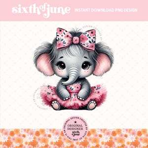 Cute Spring Tutu Elephant Png, Safari Spring Decor Sublimation Design, Summer Jungle Nursery Graphics, Elephant Lover Png, Elephant Tshirt