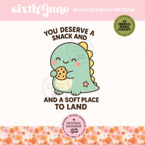 Kawaii Dino Cookie PNG, trendiges niedliches Dinosaurier Sublimationsdesign, digitale Kunst für psychische Gesundheit, gemütliches Selbstpflege Clipart, Komfortdruck PNG, POD