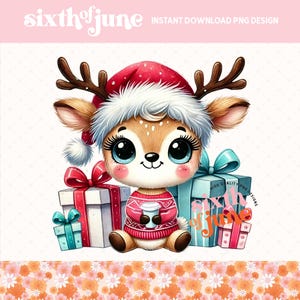 Cute Christmas Coffee Lover Reindeer Sublimation Design, Quirky Reindeer Clipart, Funny Reindeer PNG, Trending Christmas Reindeer PNG, DTF