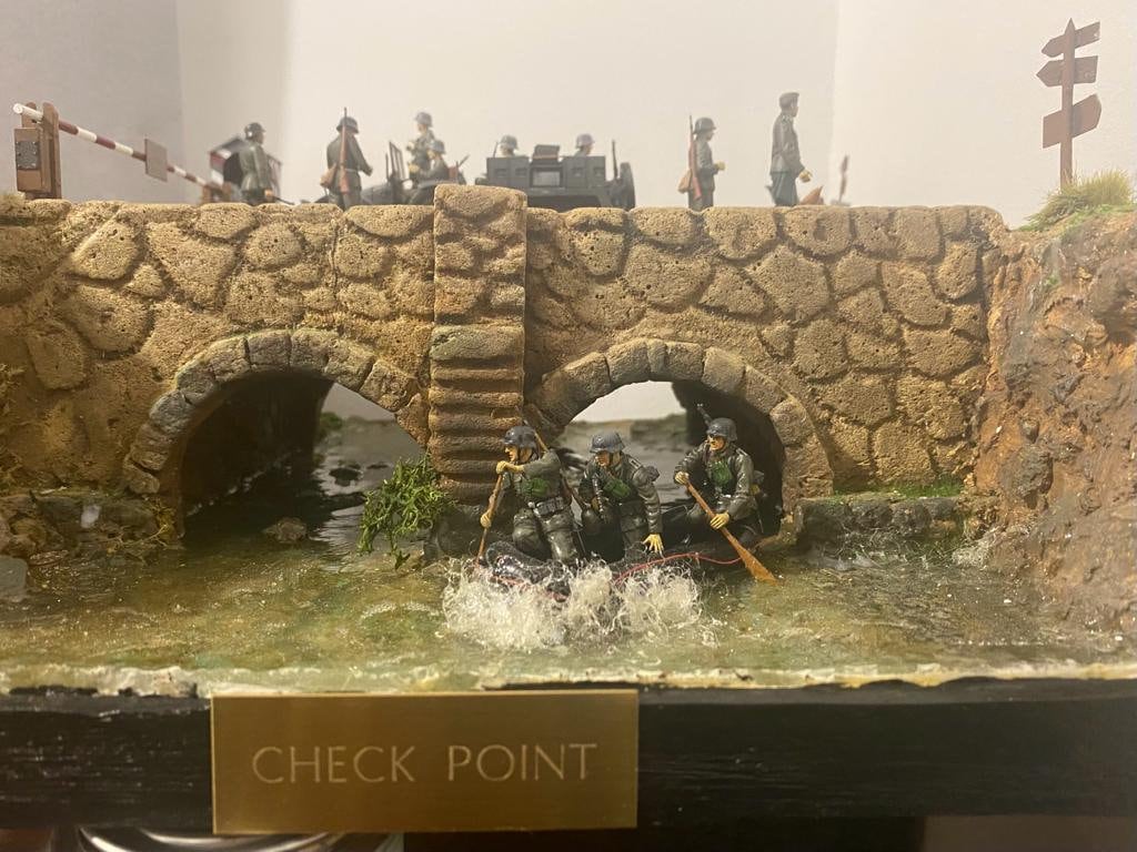 Checkpoint Allemand War Park Miniatures 1/30 - Set WS008, Décor Seconde Guerre, Neuf