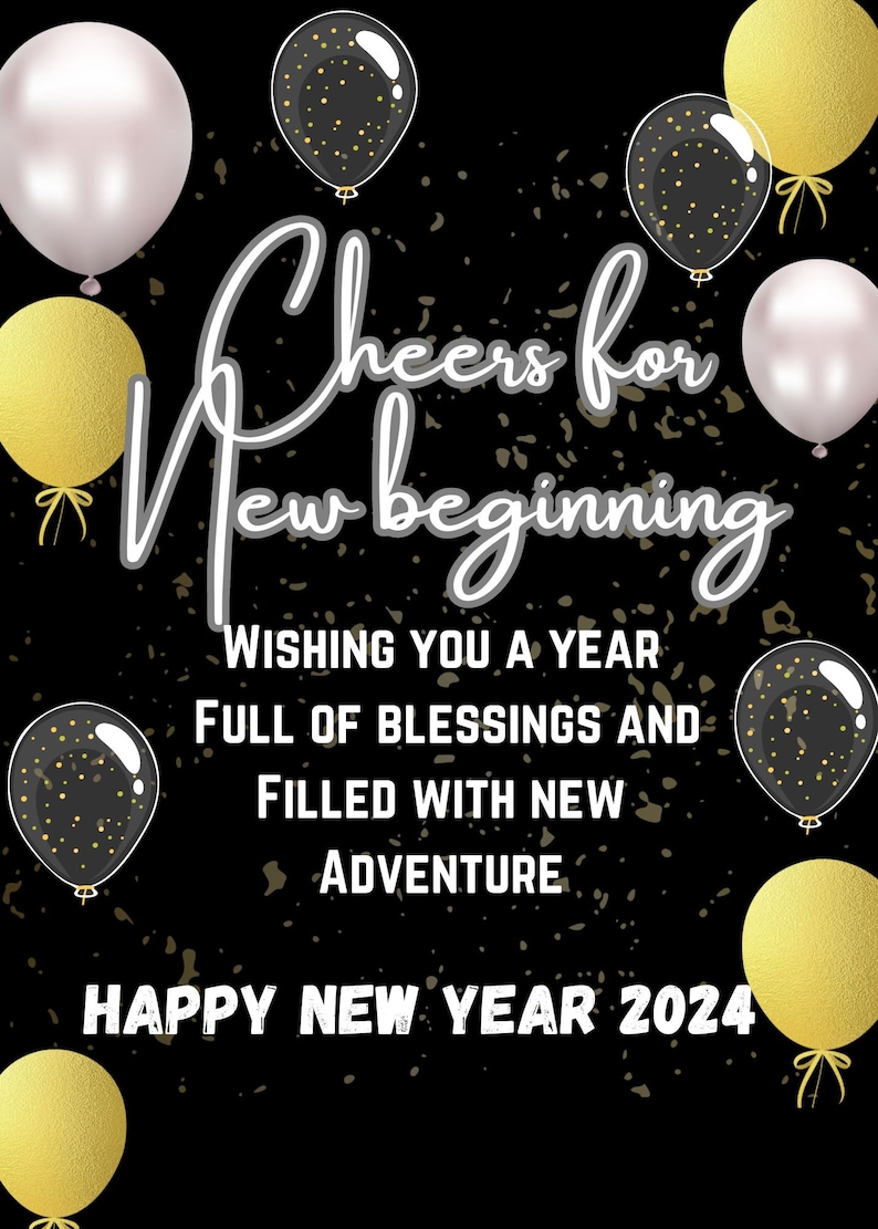 Happy New Year Card 2024, New Year Quotes, 1 High Quality PDF