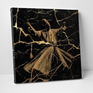 Whirling Dervish Canvas Art: Islamic Home Decor