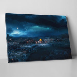 Dome of the Rock Canvas Art: Islamic Home Decor, Masjid Al Aqsa