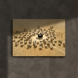 Old Kaaba Canvas Frame Art | Islamic Wall Art | Muslim Gift