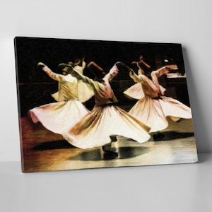 Whirling Dervish Canvas Print: Sufi Spiritual Wall Art