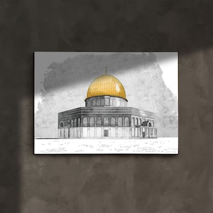 Al-Aqsa Canvas Print: Dome of the Rock, Islamic Wall Decor