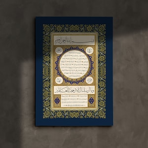 Description of the Mohammad (saw) Hilya Islamic Canvas | Muslim Gift | Islamic Dua | Prophet Muhammad | Hilya | Calligraphy Wall Art