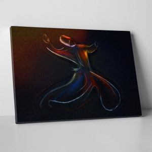 Rumi&#39;s Soul Captured on Canvas | Sufi Dervish | Rumi Wall Decor | Islamic Home Art | Islamic Wall Art | Islamic Art |  Islamic Decor