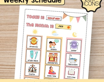 Boho Kids Daily Schedule Planner: Visual Routine Chart (Digital Download)