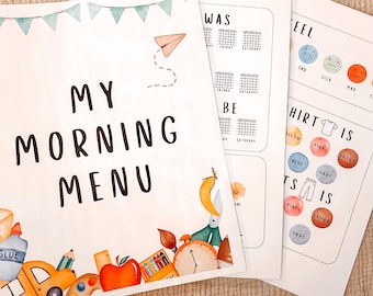 Morning Menu Kindergarten, Preschool, Homeschool, Morning Basket Activities, Handwriting Practice- EDITABLE