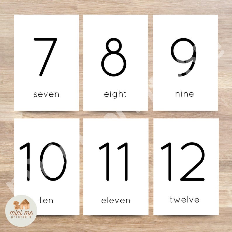 Numbers 1-20 Flash Cards: Watercolor Counting Cards (digital Download