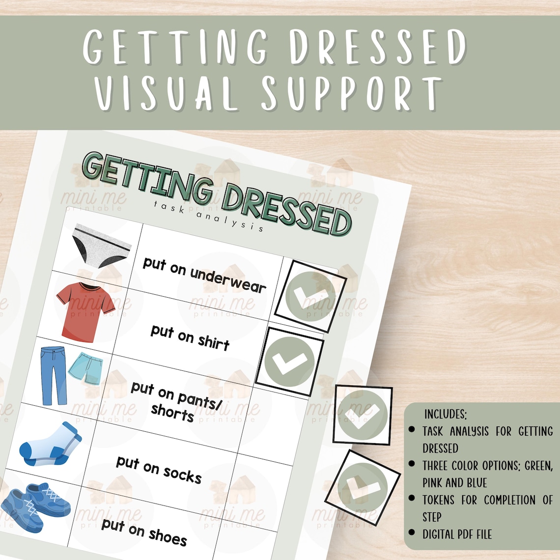 Getting Dressed Task Analysis, Routine Visual, ABA Therapy Resources ...