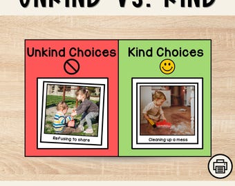Kind vs Unkind Sorting Game | Social Skills Activity (Digital Download)