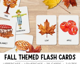 Autumn Alphabet Flashcards: Montessori Fall Learning (Digital Download)
