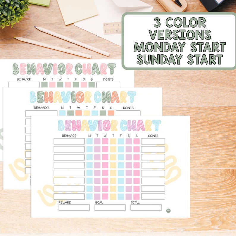 Editable Kids Behavior Chart: Weekly Reward Tracker (PDF) - Etsy