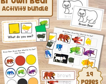 Brown Bear Activity Bundle: Montessori Educational Game (Digital Download