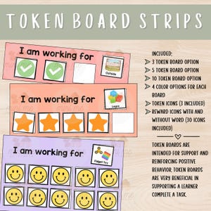Beloningstabel tokenbord, gedragsondersteuning, ABA-therapie en tool voor speciaal onderwijs, direct downloaden
