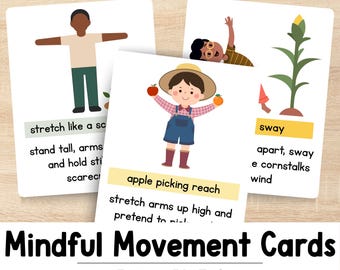 Autumn Movement Cards | Special Education Yoga, Calm Down Activities (Digital Download)