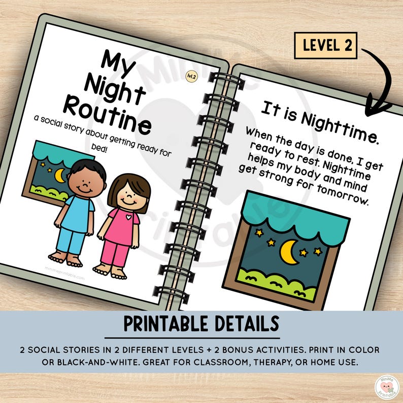 Morning and Night Routine Social Story Bundle: Special Education Visual ...