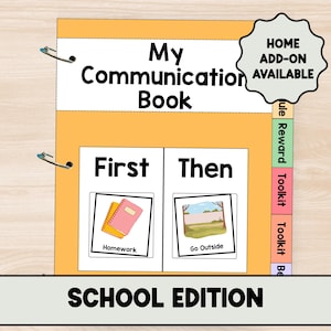 Visual Communication Book: School Edition- Special Education, Calming Strategies (Instant Download)