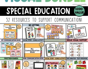 Ultimate Visual Supports Bundle | 53 Special Education Printables | Autism, AAC, Behavior, Social Stories & Visual Schedules