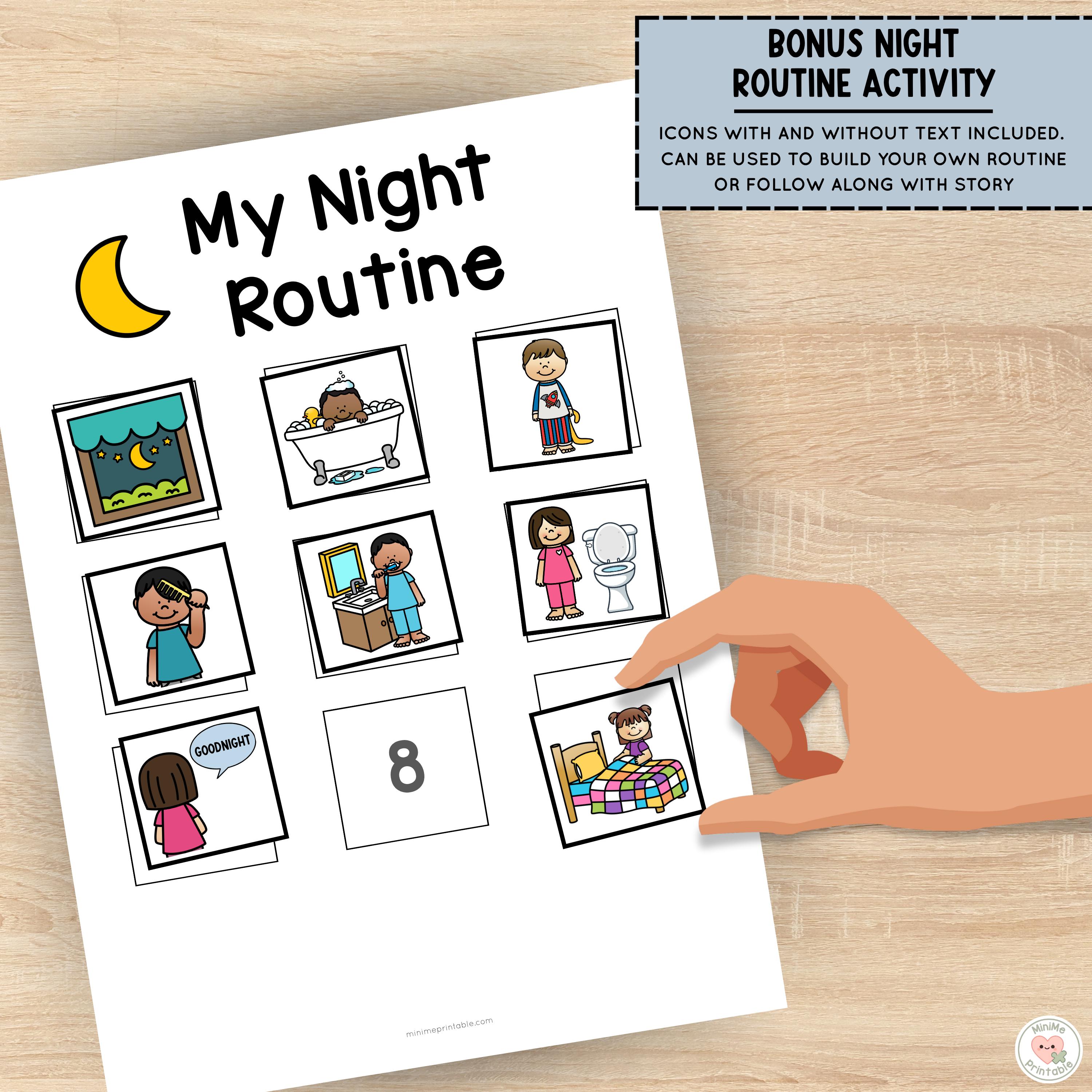 Night Routine Social Story: Special Education Visual Schedule ...