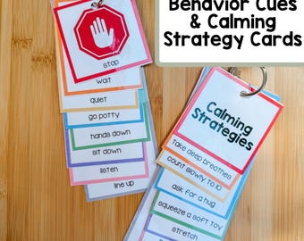 Behavior & Calming Stramplerkarten: Visuelle Hinweise für Autismus, ADHD