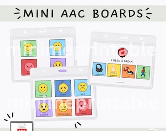 Mini AAC Emotional Regulation Bundle, Emotion Cards, Break Card, Calming Strategies (Digital Download)