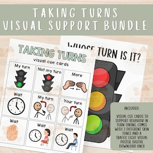 Visuele-communicatiebundel inclusief instructiekaarten en poster om te delen en af te wisselen, gedragsondersteuning, tool voor speciaal onderwijs