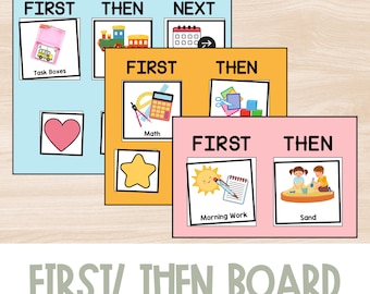 Visual Schedule Printable: First Then Board, Autism Behavior Support (Digital Download)
