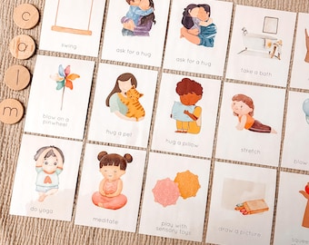 32 Calming Strategies Flashcards, Behavior Management, Calming Techniques, Feelings, Montessori Material, Classroom, Digital Download