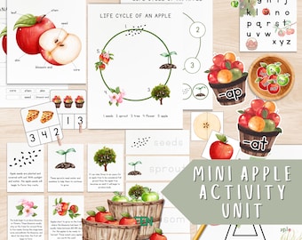 Apple Activity Study Unit: Montessori Learning Printable (Digital Download)