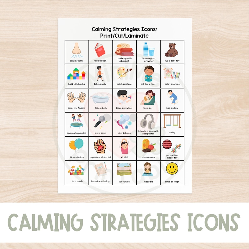 Break Time Visual Support Chart: Calming Strategies for Autism & ADHD ...