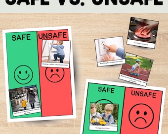 Safe vs Unsafe Sorting Activity | Real Life Safety Printable for Toddlers & Preschool