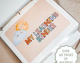 Preschool Learning Binder: Kindergarten Busy Book, Homeschool Printables (Instant Download)