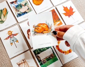 Thanksgiving Flashcards: Montessori Fall Learning (Digital Download)