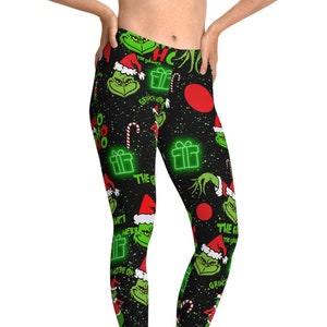 The Grinch Women's Pajamas Pants Size S- 3X Plus Joggers Dr Seuss