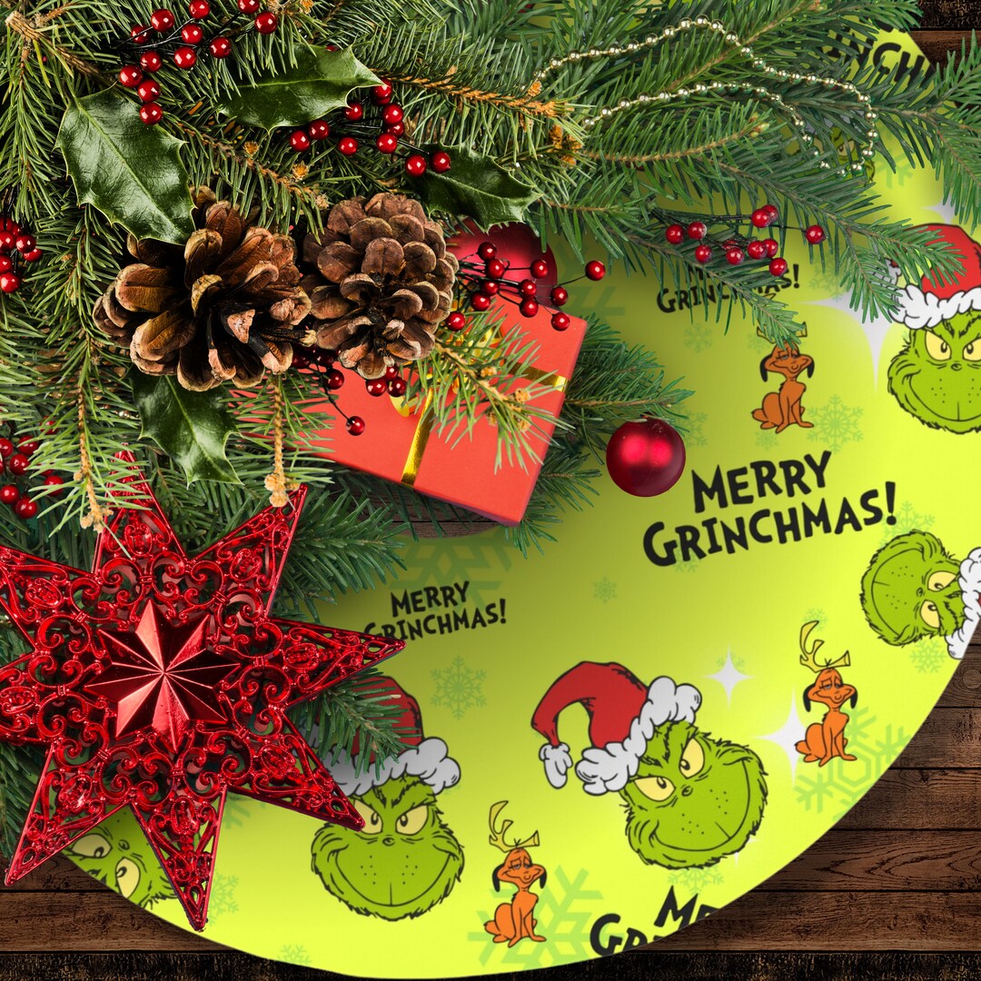 Grinch Tree Skirt Christmas Tree Decor Christmas Tree Skirt Etsy
