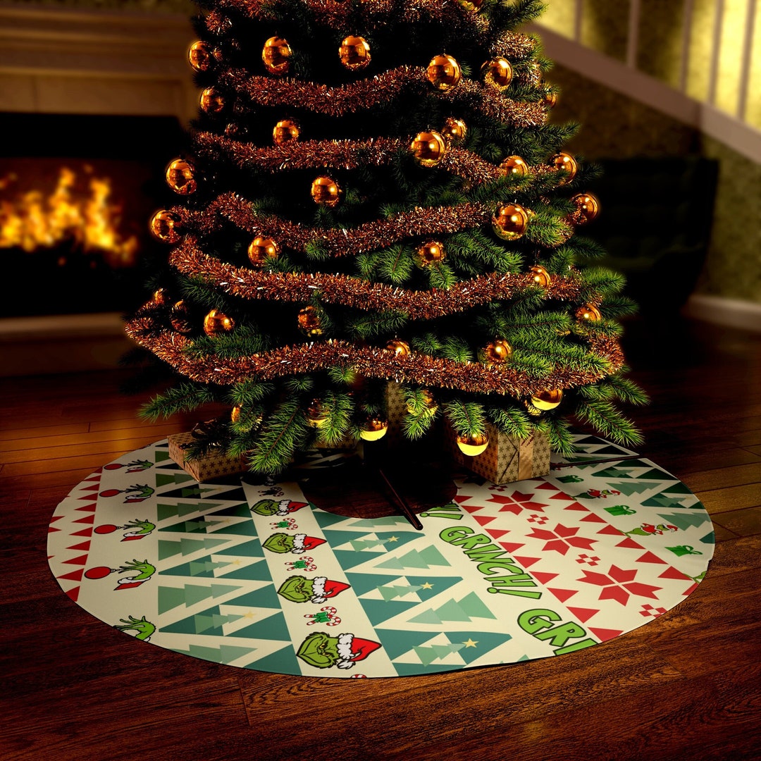 Grinch Tree Skirt Christmas Tree Decor Christmas Tree Skirt Etsy