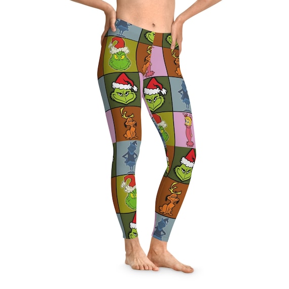 Grinch Leggings Christmas is Mine Yoga Leggings Stretchy Leggings