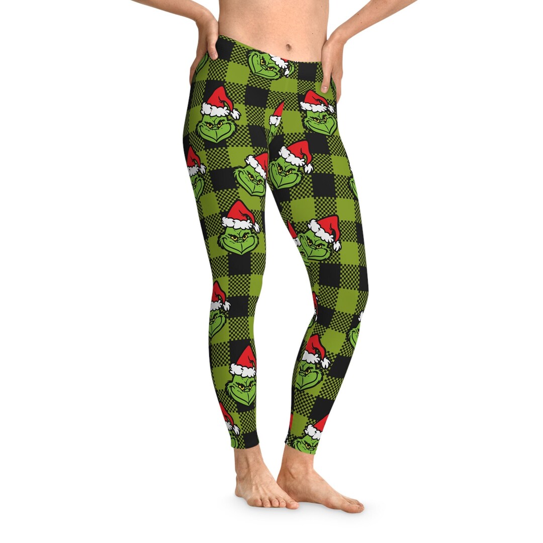 Grinch Leggings Youth Christmas Leggings, Stretchy Leggings, Grinch