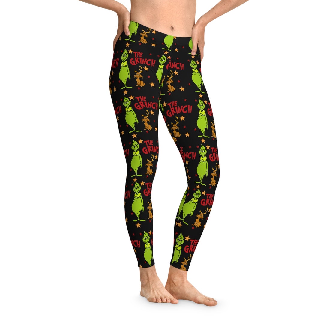 Grinch Leggings, Christmas Leggings, Grinch Leggings Stretchy Leggings