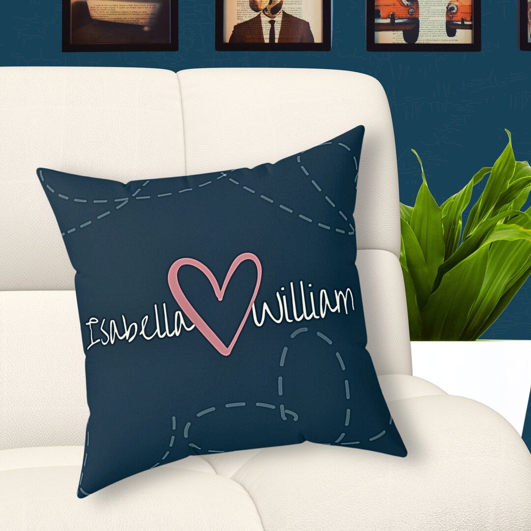 Custom Couple Pillow, Personalized Pillow, Valentines Day Pillow