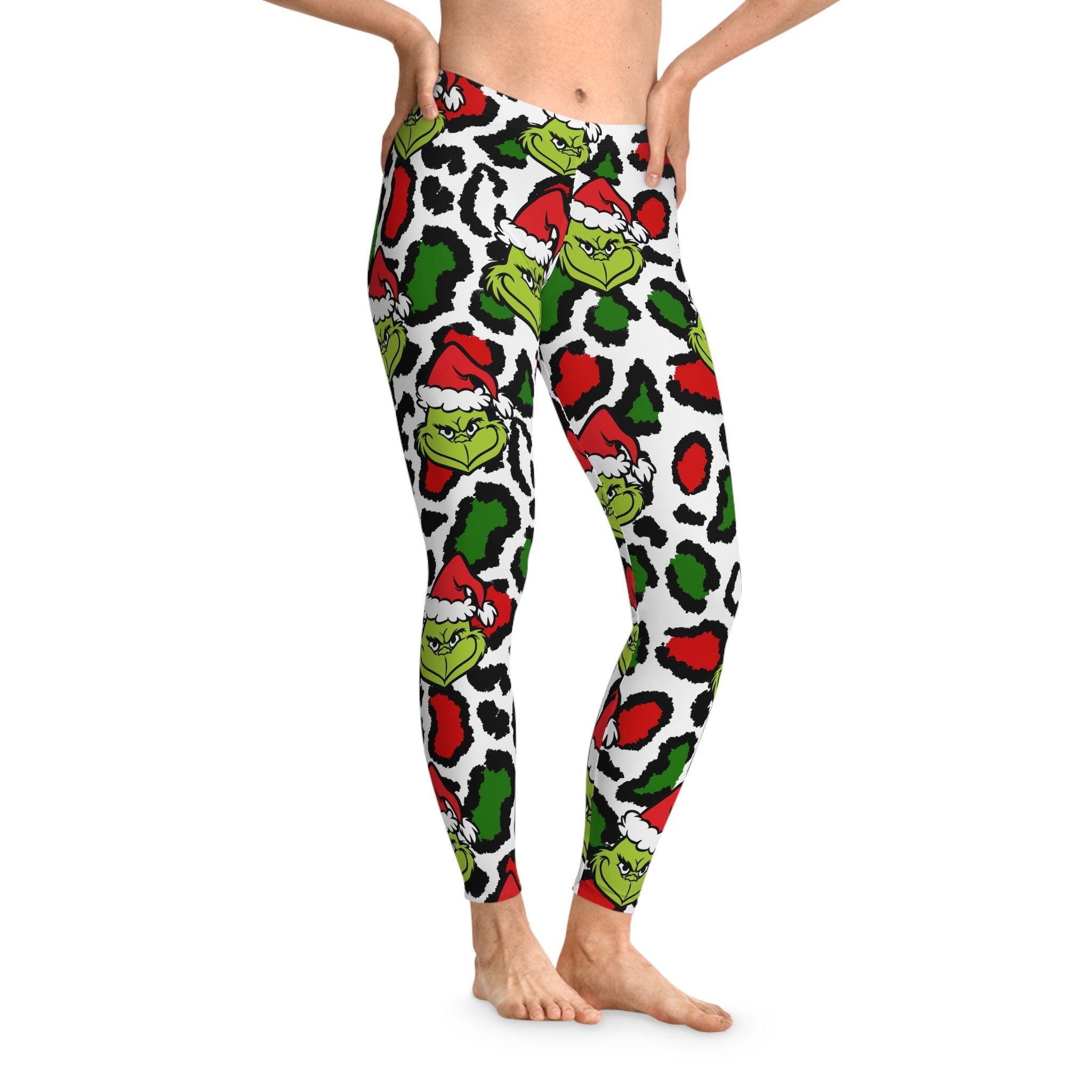 Grinch Pants Christmas is Mine Yoga Full Length Leggings, Stretchy