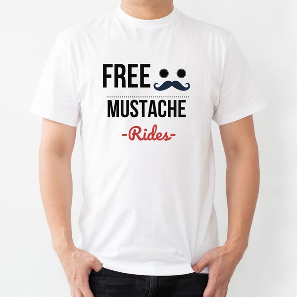 Free Mustache Rides T-Shirt 06, Respect the Beard, luscious facial hair t-shirts, funny free mustache rides t-shirts, free t-shirts